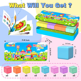 Goodtiles magnetic cubes in bright colors ready for building