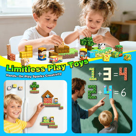 Goodtiles mini magnetic blocks with lotus pattern for calm, focused play and pattern recognition.