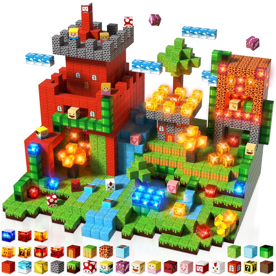 Goody King 200pcs magnetic blocks set for imaginative building and sensory exploration.
