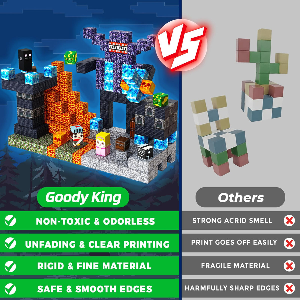 Goody King 8-magnet blocks design for creative construction
