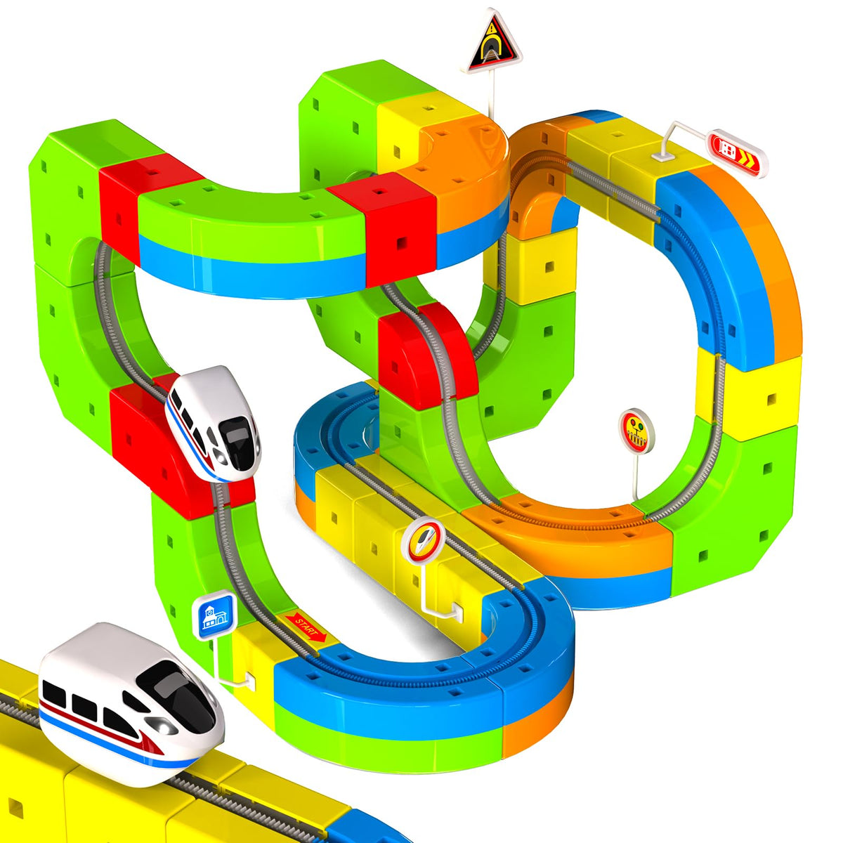 Goody King Electric Train Set track-assembly enables imaginative play with flexible layouts.