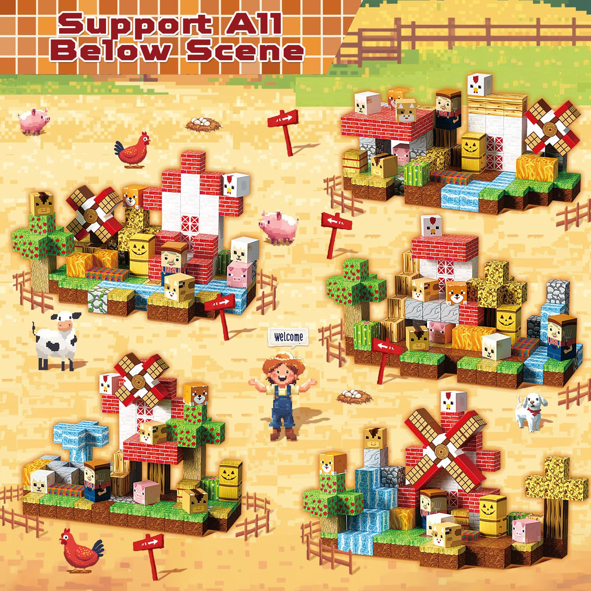 Goody King farm themed magnetic blocks ideal for imaginative play