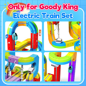 Goody King flexible track compatibility for expandable layouts.