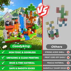 Goody King blocks showcase eight magnets per piece for sturdy, durable connections