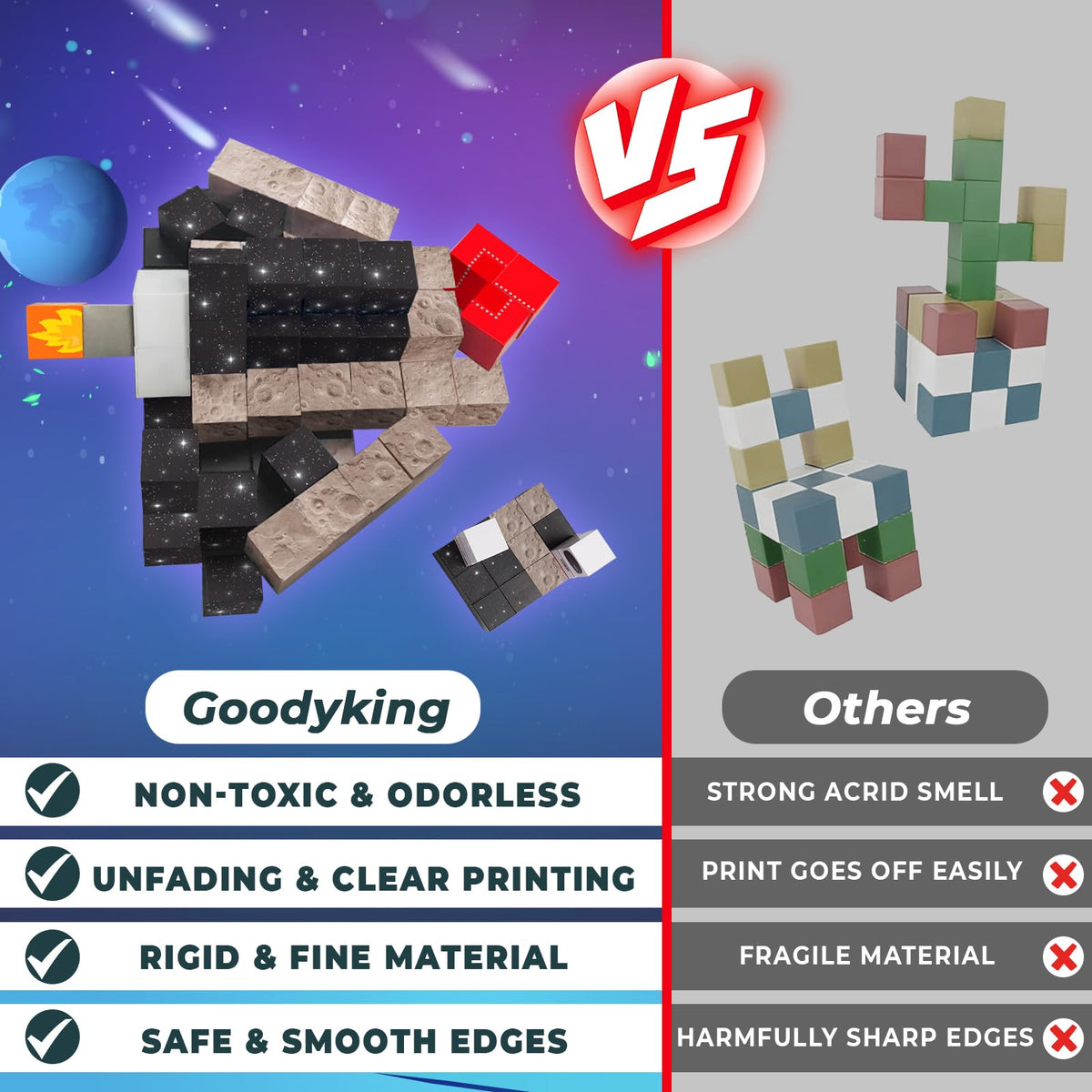 Goody King kid building space station shows cooperative play and imaginative exploration