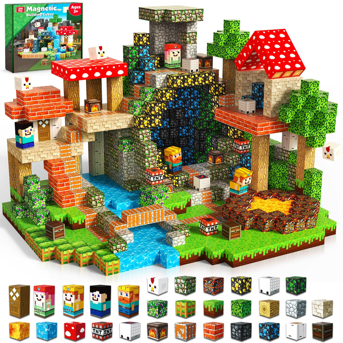 Goody King magnetic blocks 200pcs assembly promoting STEM creativity.