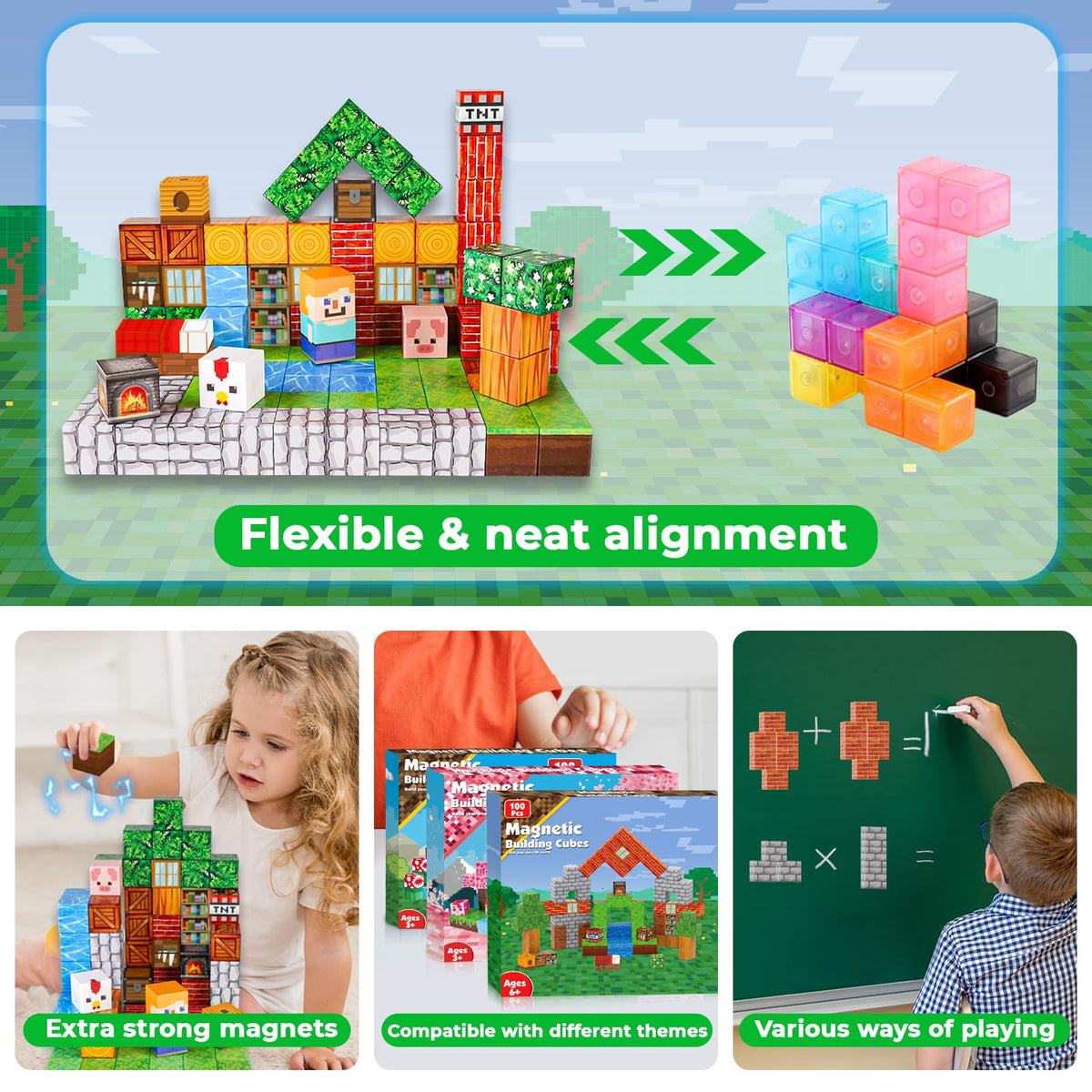 Goody King Magnetic Blocks ages 3-10: versatile building for group or solo play