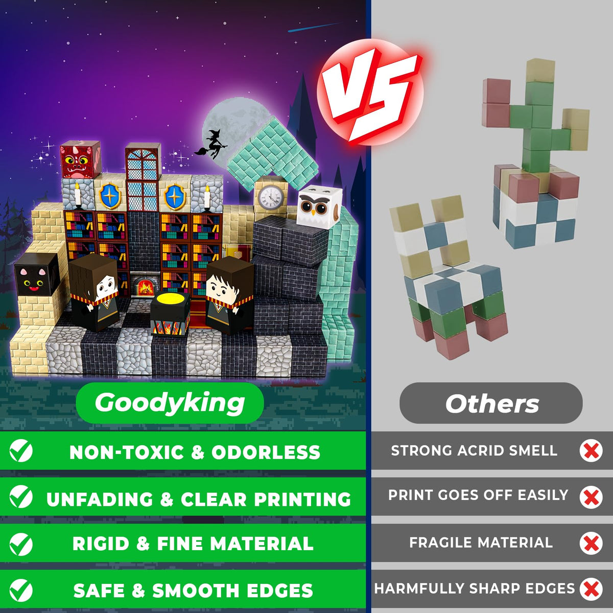 Goody King magnetic blocks used for STEM learning activities and building challenges