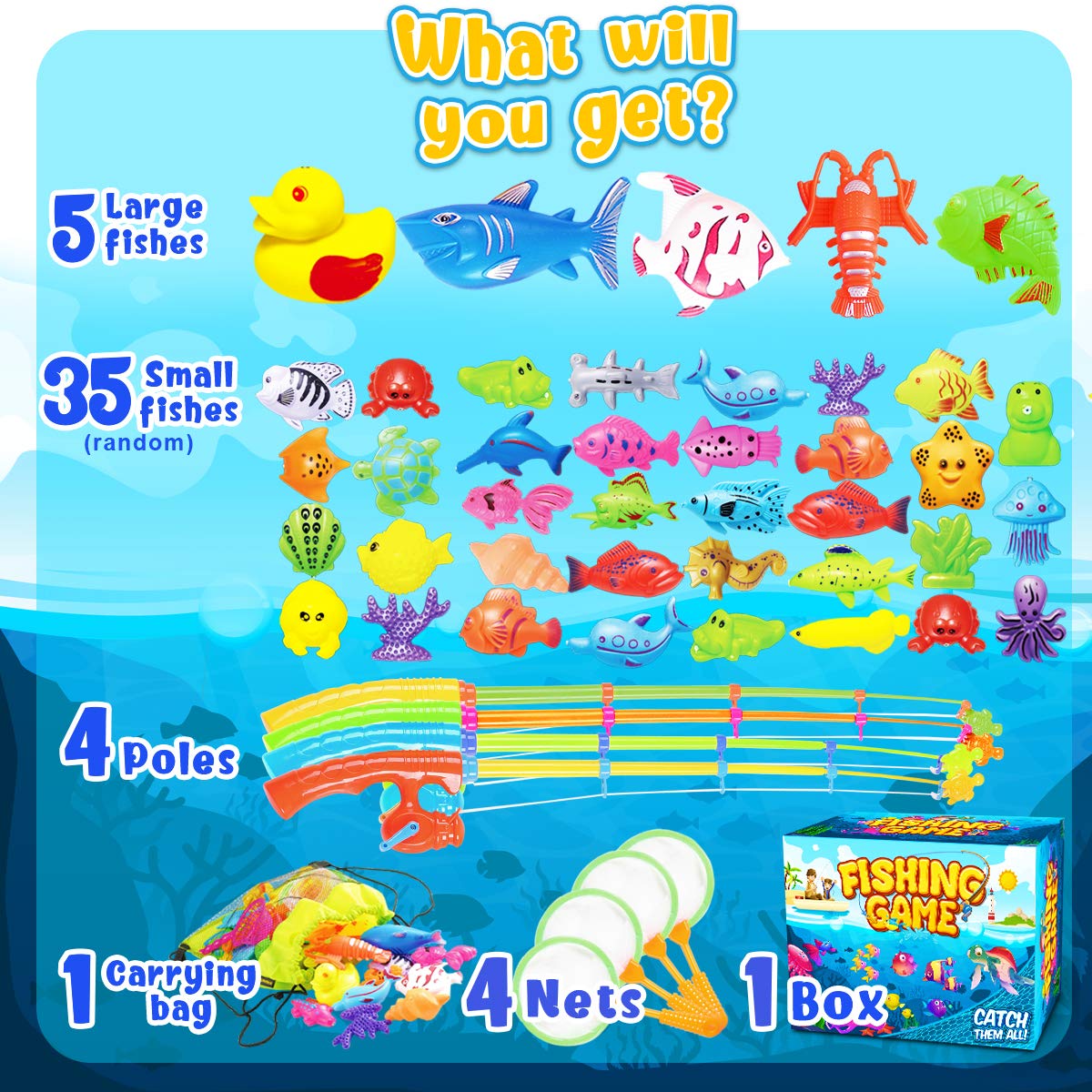 Goody King Magnetic Fishing Game net for quick setup and easy catch-and-release play.