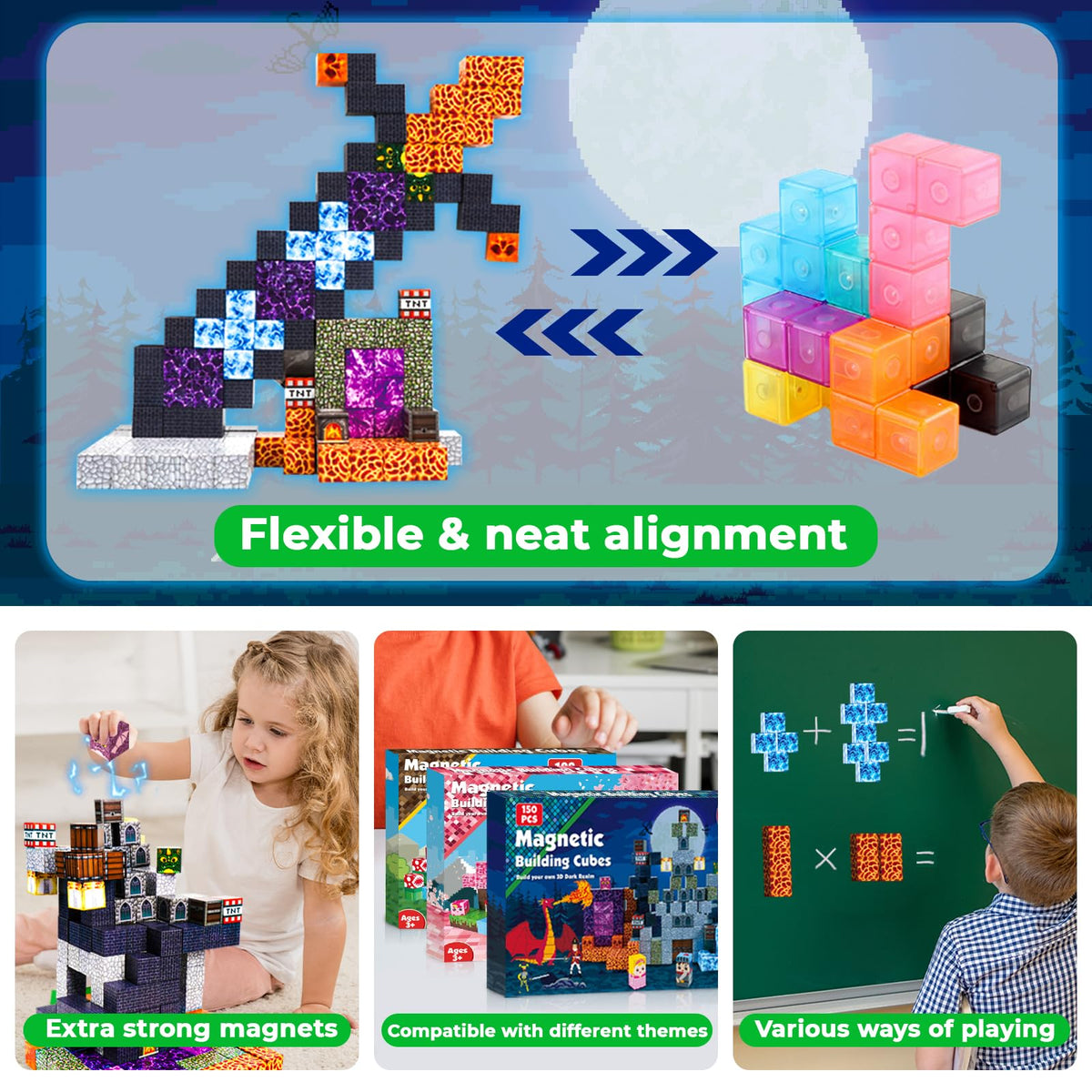 Goody King playtime bonding scene with magnetic blocks for parent-child interaction