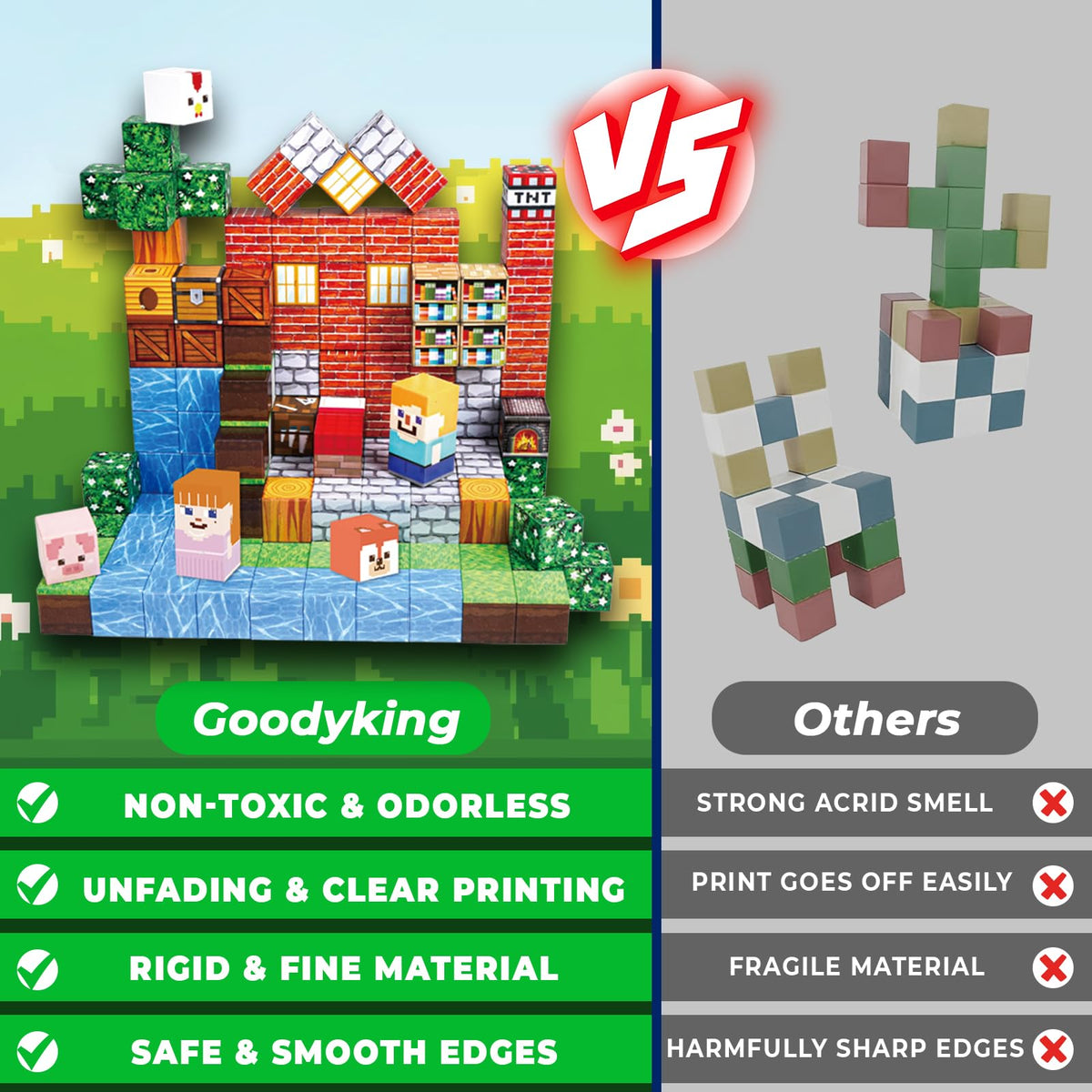 Goody King STEM learning magnetic cubes boost imagination and focus during play.