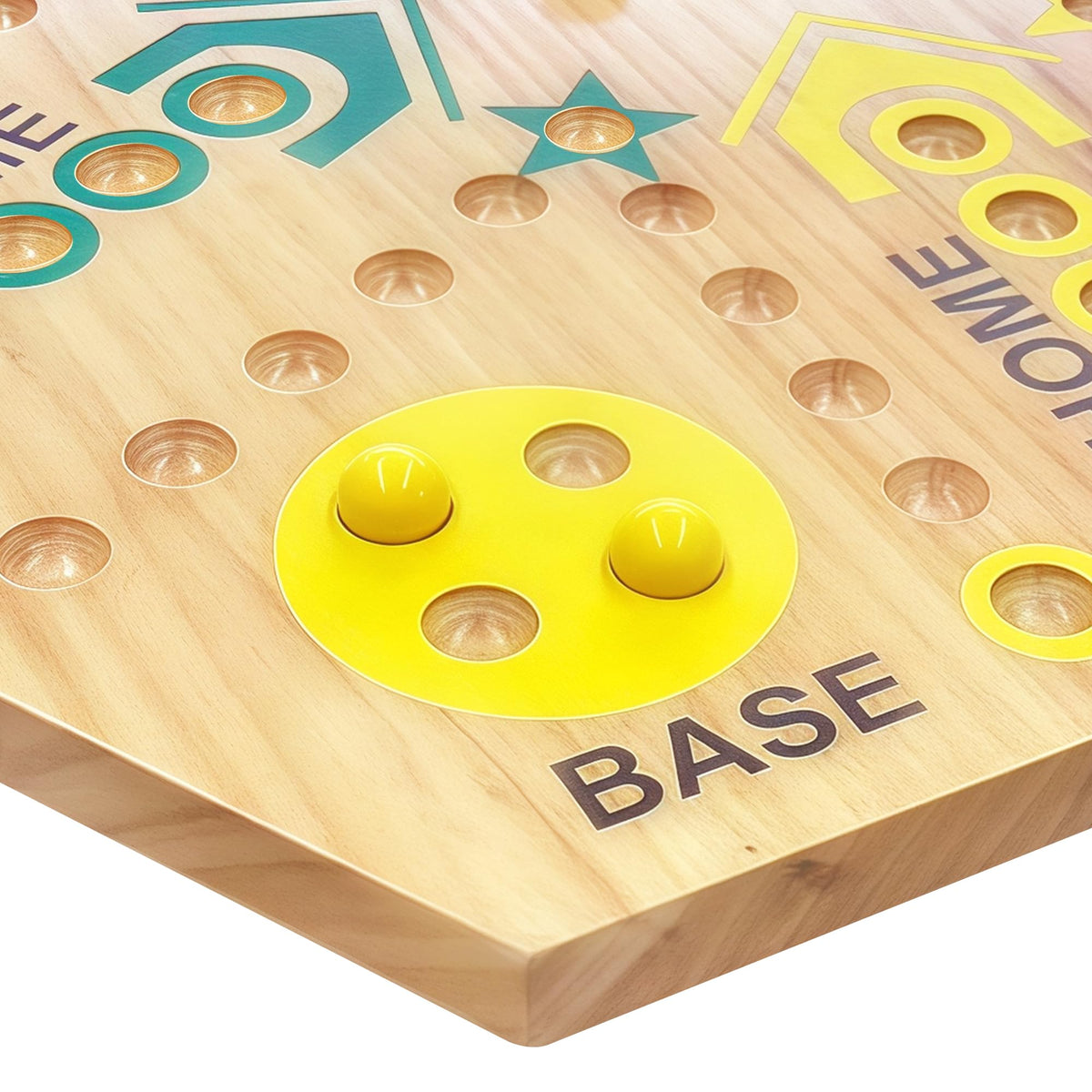 Googgoing painted bases and home spots simplify piece tracking.