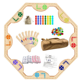 Googgoing wooden jokers marble board game board setup for family nights