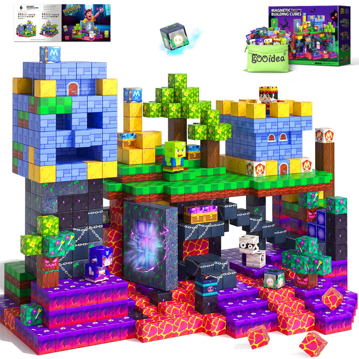 Gooidea 150 magnetic blocks set for open-ended construction play