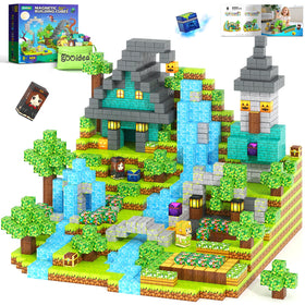 Gooidea Magnetic Blocks castle glow shows a glowing castle for imaginative play.