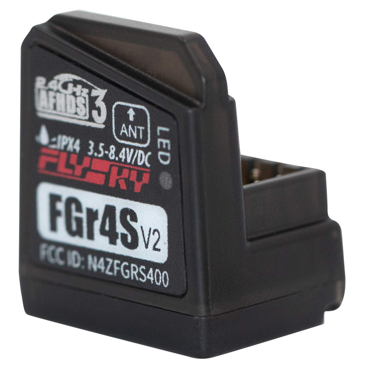 GoolRC FGr4S V2 receiver front view showing compact, space-saving design.