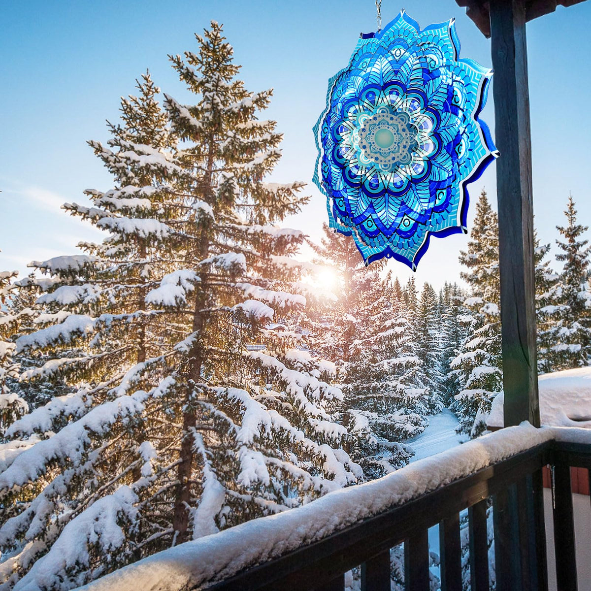GOOLLYRUSIM 3D mandala detail spins with sunlight color shifts