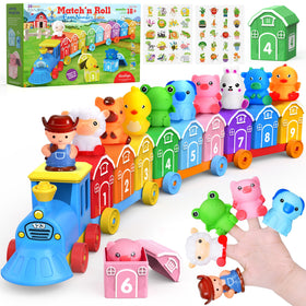 GooMags Montessori farm train barn 1 for early number recognition and sorting play
