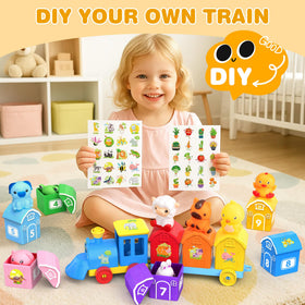 GooMags Montessori farm train barn 7 supports color-coding and sorting challenges