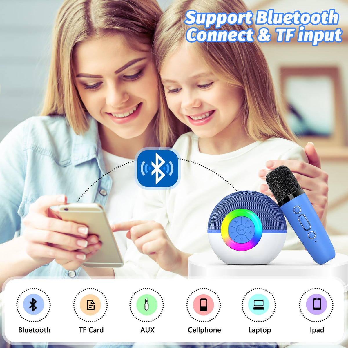 goopow Bluetooth microphone wireless pair enhances wireless singing