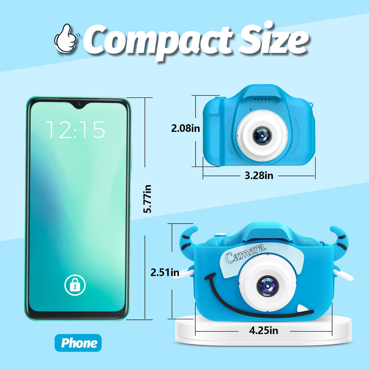 Goopow Kids Camera back view shows soft cover design