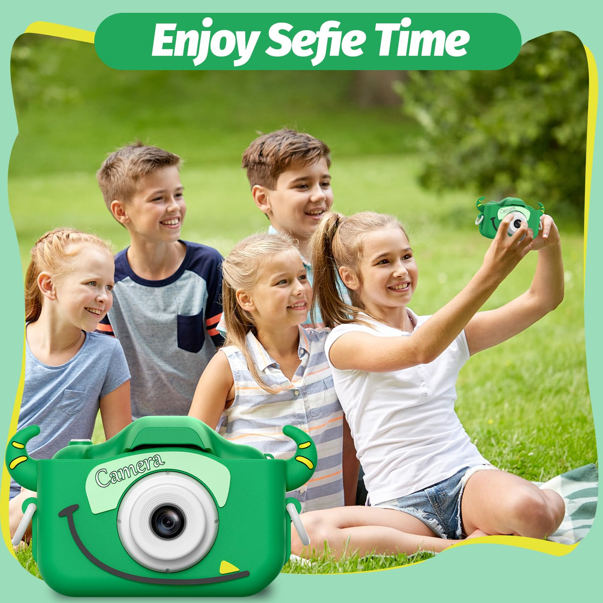 Goopow kids camera is compact and lightweight for on-the-go.