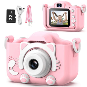 Goopow Kids Camera with soft cartoon cover, easy grip for safe, playful photography.