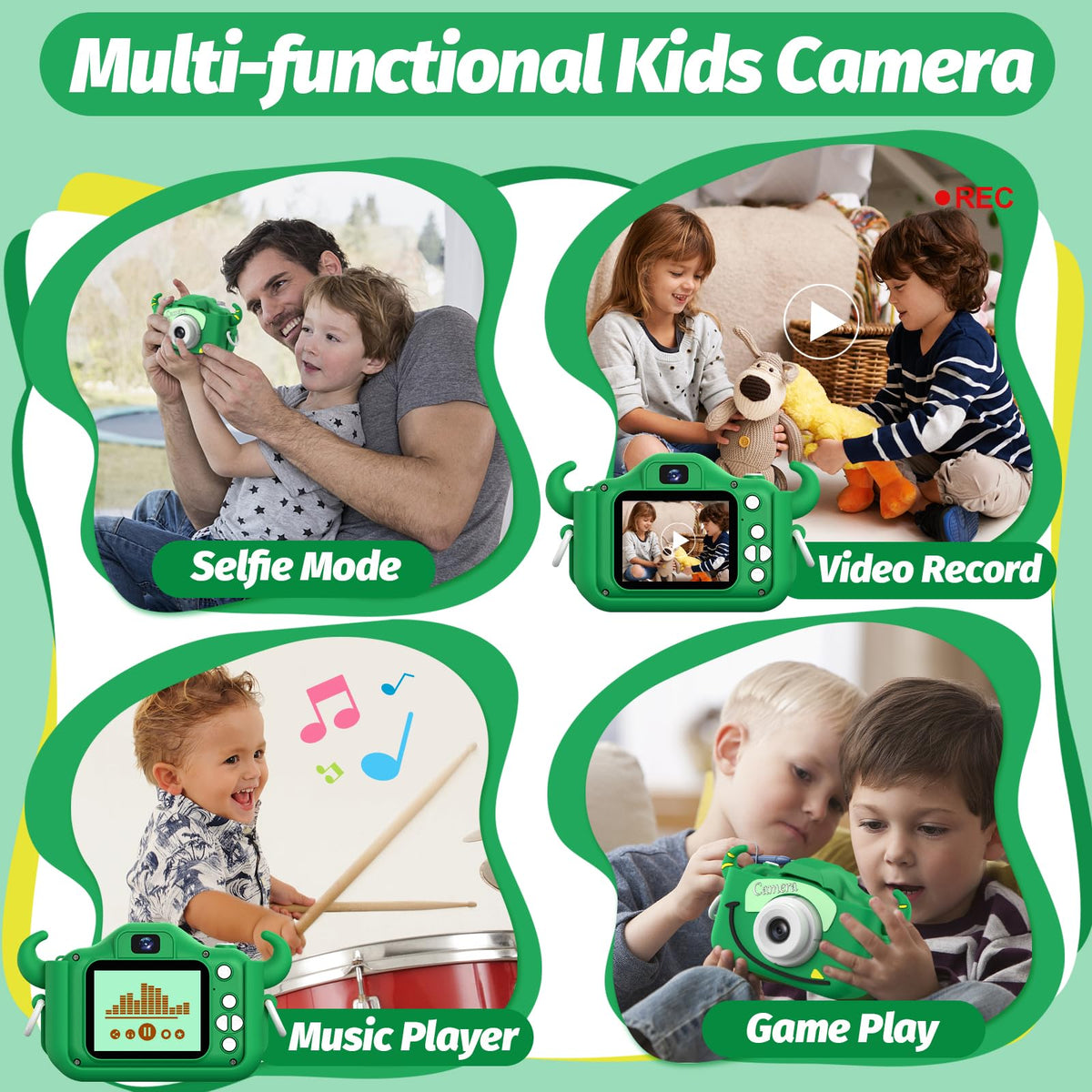 Goopow kids camera offers multi-function play and photo options.