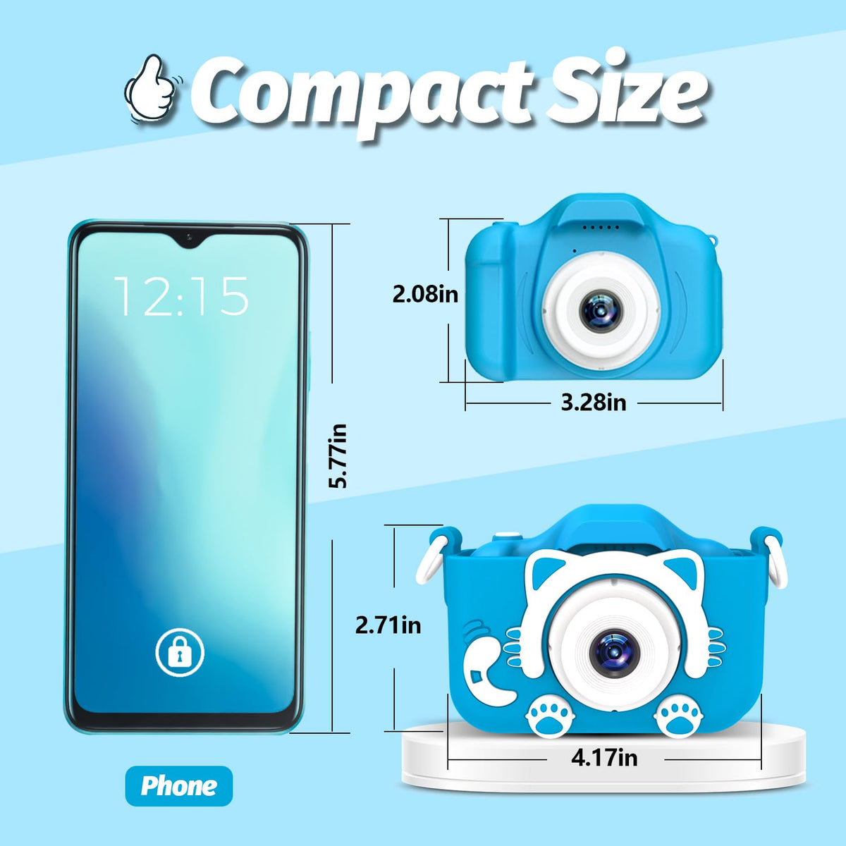 Goopow Kids Camera screen close-up highlighting bright 2.0 inch LCD