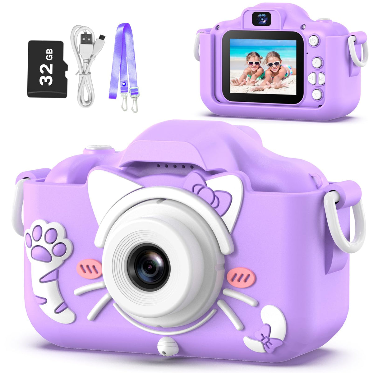 Goopow Kids Camera with cartoon soft cover for safe play