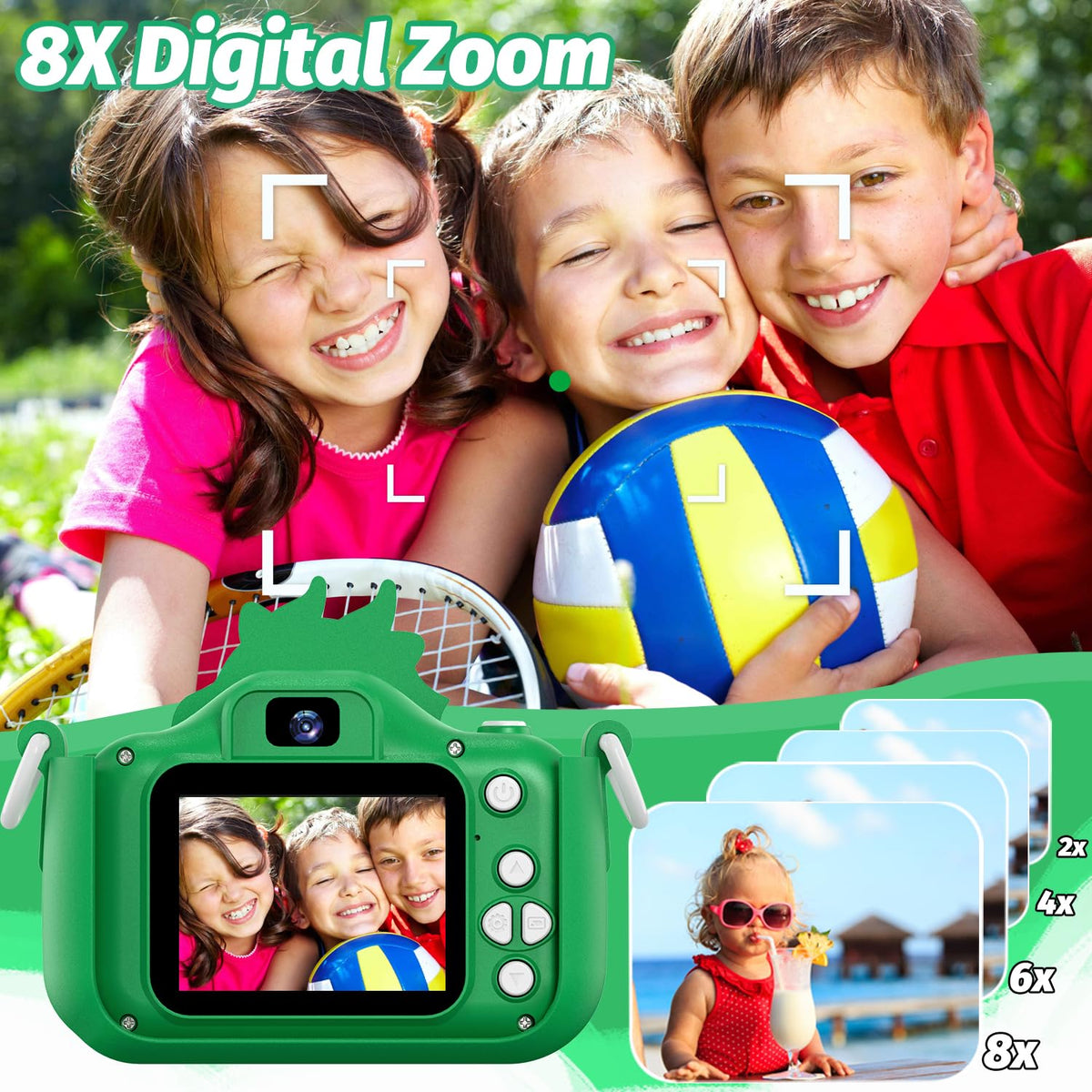 Goopow Kids Selfie Camera compact size fits small hands for easy play