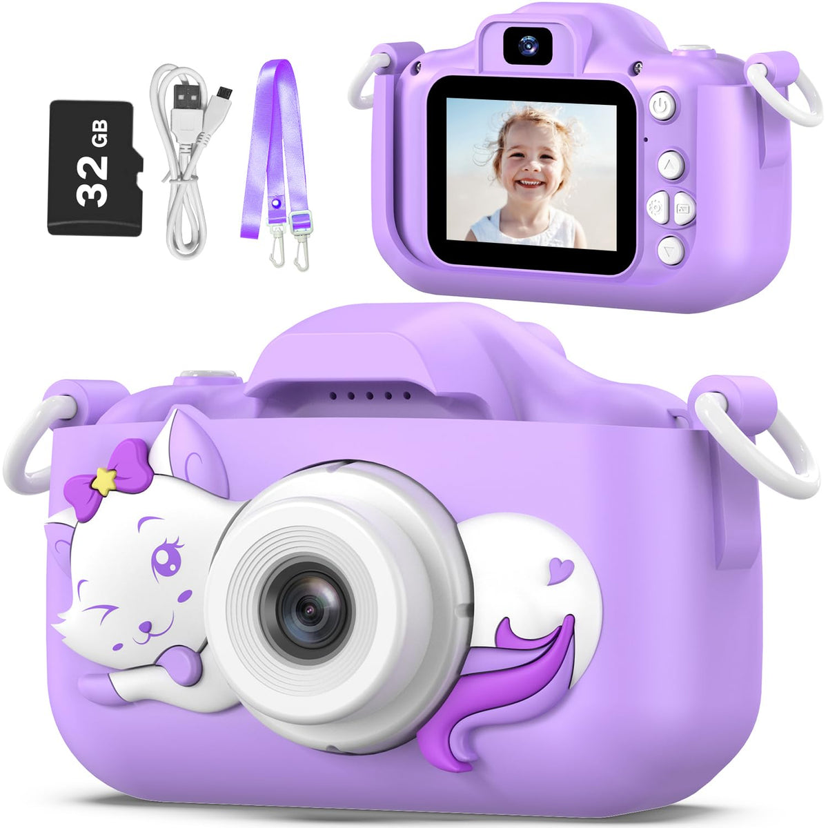 Goopow Kids Selfie Camera with dinosaur cover for safe outdoor photos