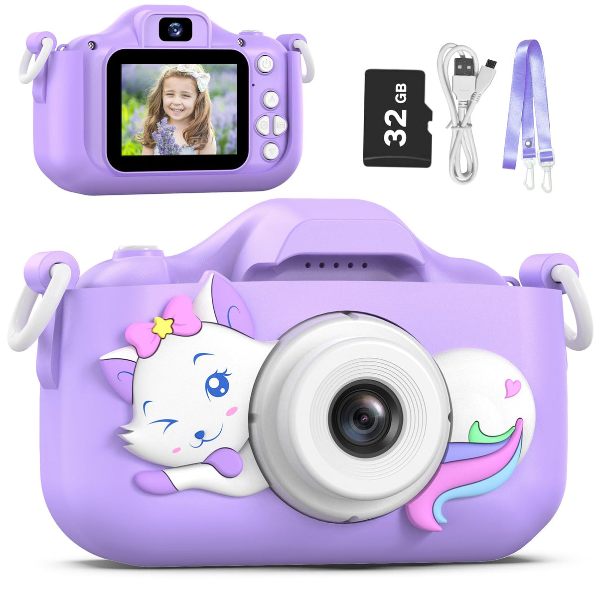 Goopow Kids Selfie Camera front selfie mode for easy self-portraits.