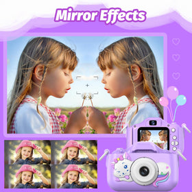Goopow Kids Selfie Camera portable lanyard for easy carrying.