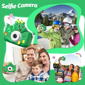 Goopow Kids Selfie Camera side view with included lanyard