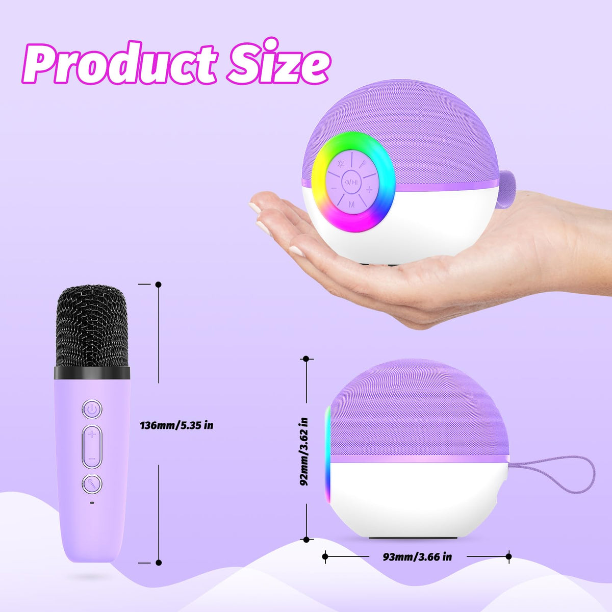 Goopow mini karaoke with two microphones in action for kids and adults.