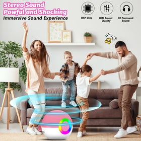 Goopow wireless microphones pair in pink for duo singing
