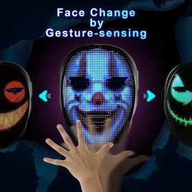Gootus Face Transforming LED Mask supports DIY faces and scrolling text for personalized costumes
