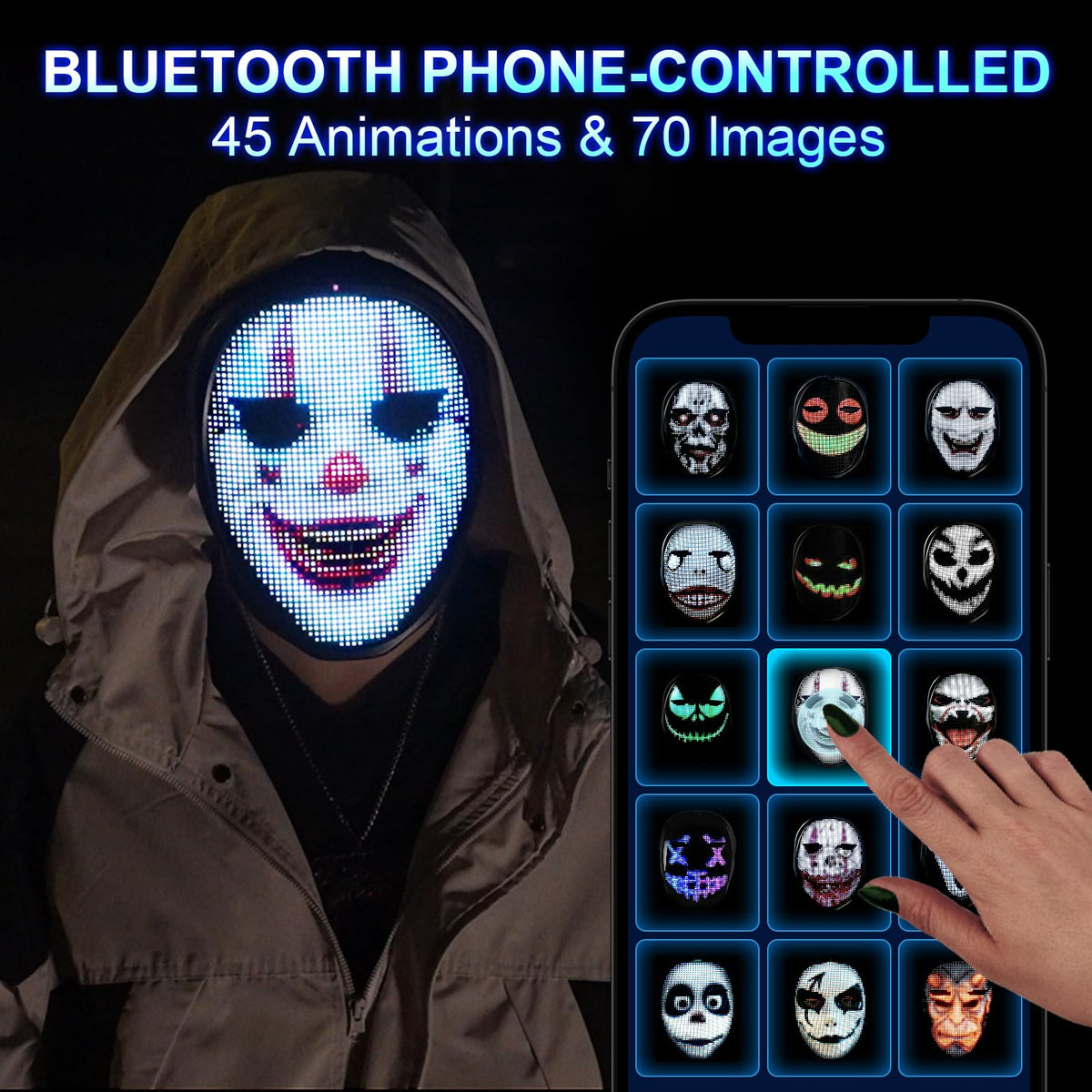 Gootus Face Transforming LED Mask with gesture sensing for hands-free transformations at events