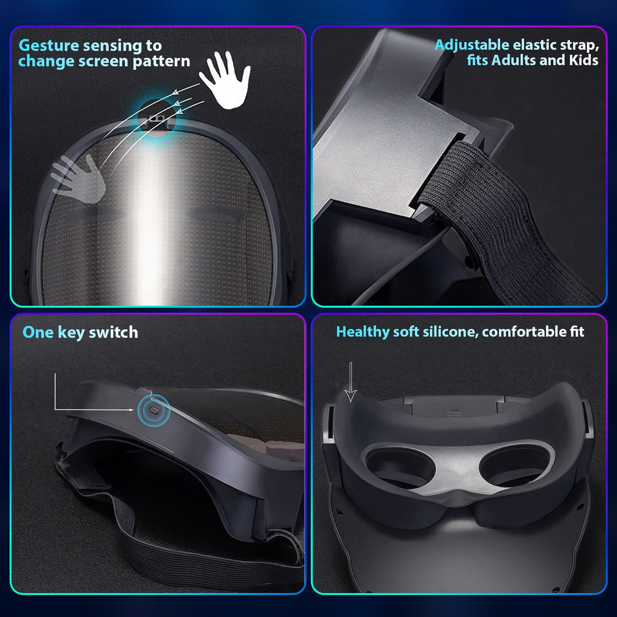 Gootus Face Transforming LED Mask with silicone eye pad for comfortable wear
