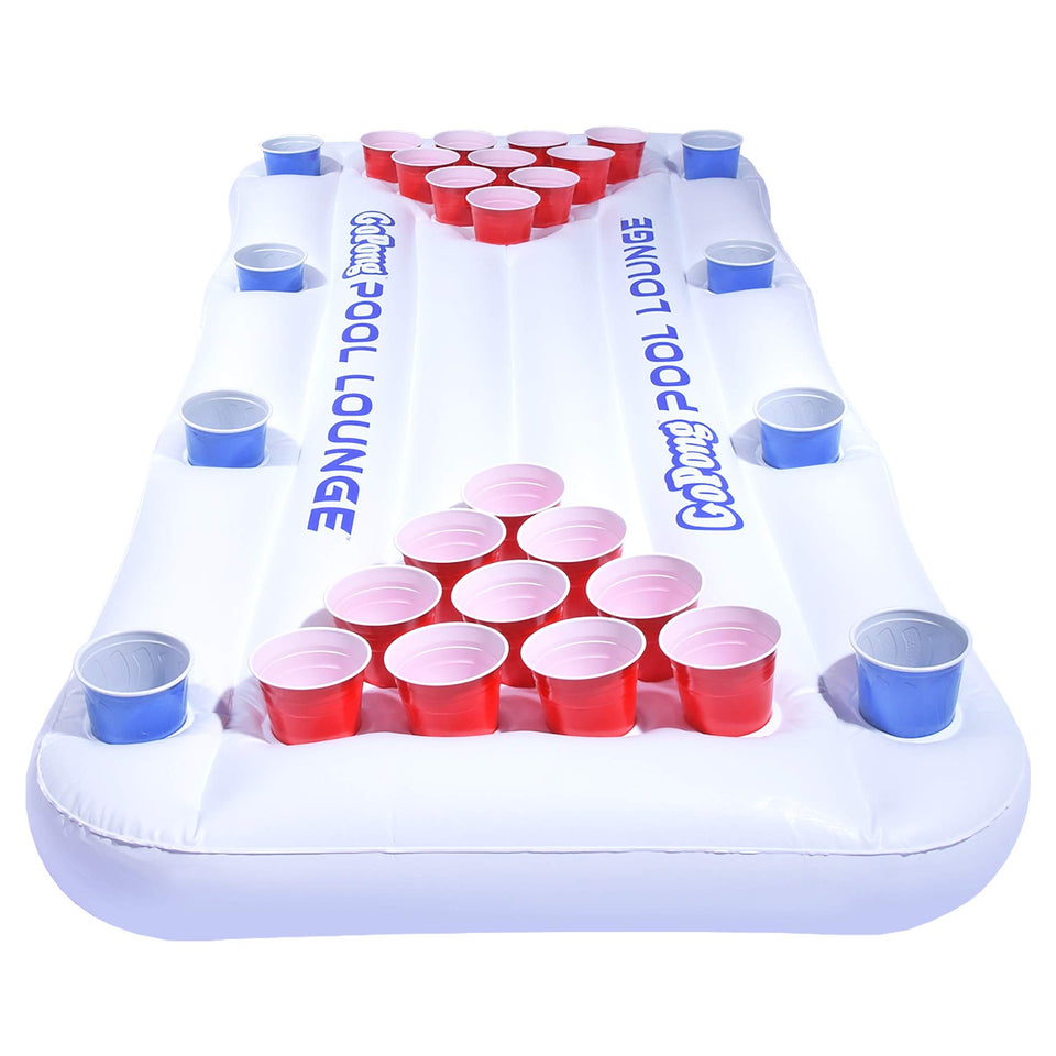 GoPong Pool Lounge 6ft beer pong table ready for water battles
