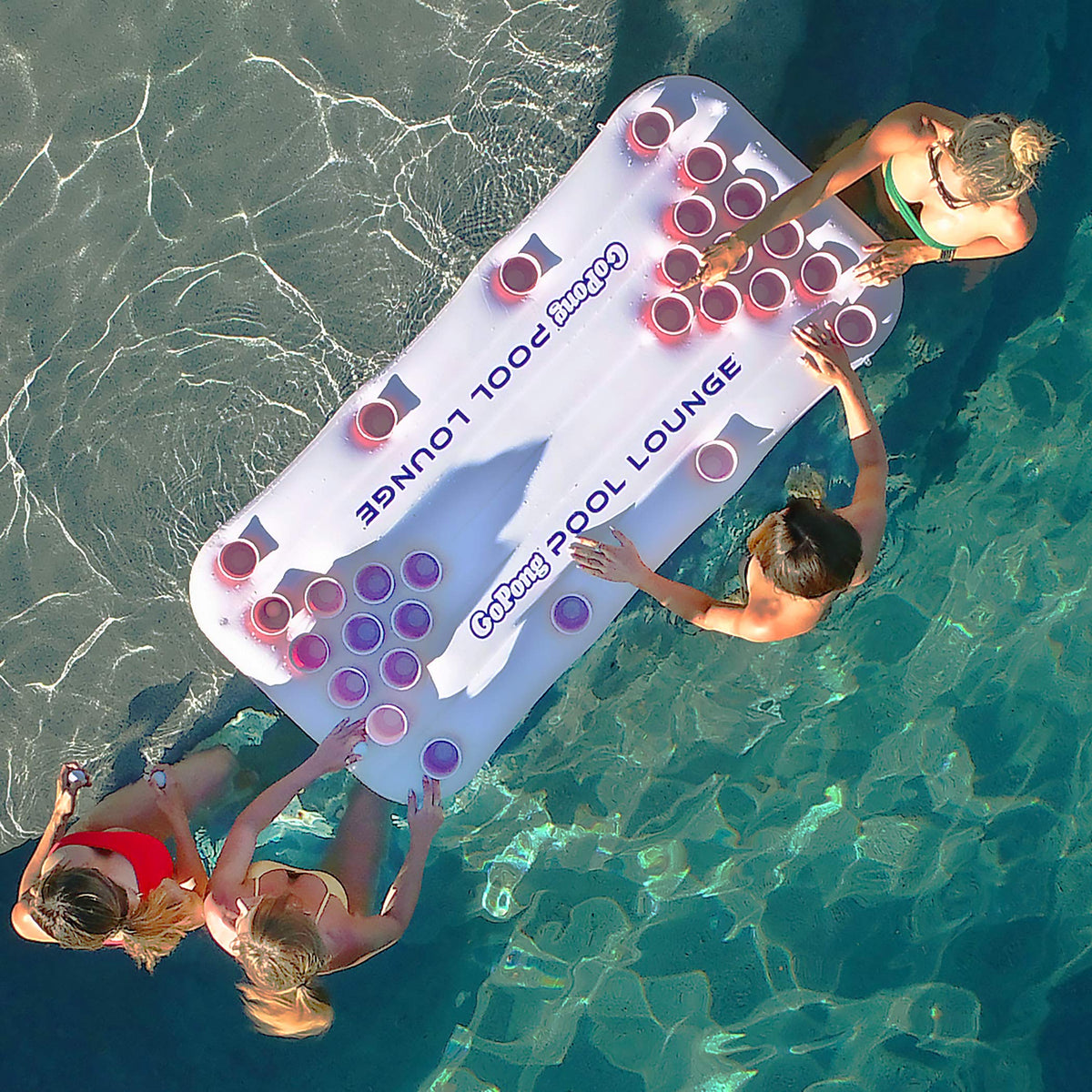 GoPong Pool Lounge end triangles provide full-size beer pong setup