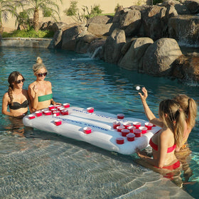 GoPong Pool Lounge side cup holders enable social floating between rounds