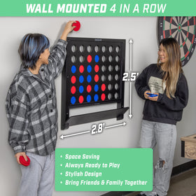 GoSports giant four-in-a-row coins shown on a durable board for endless play.