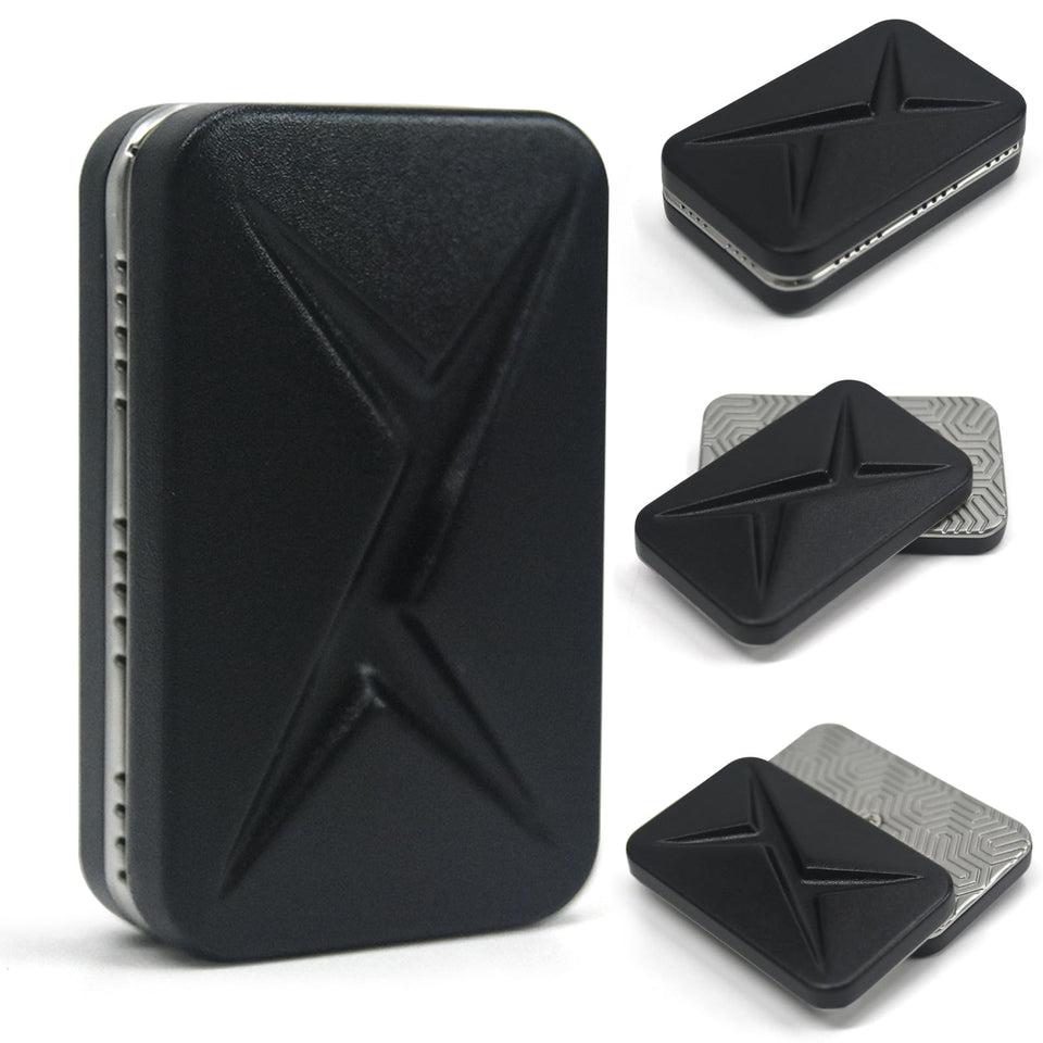 GoQQby trackless fidget slider black side view, smooth magnetic feel enhances focus.