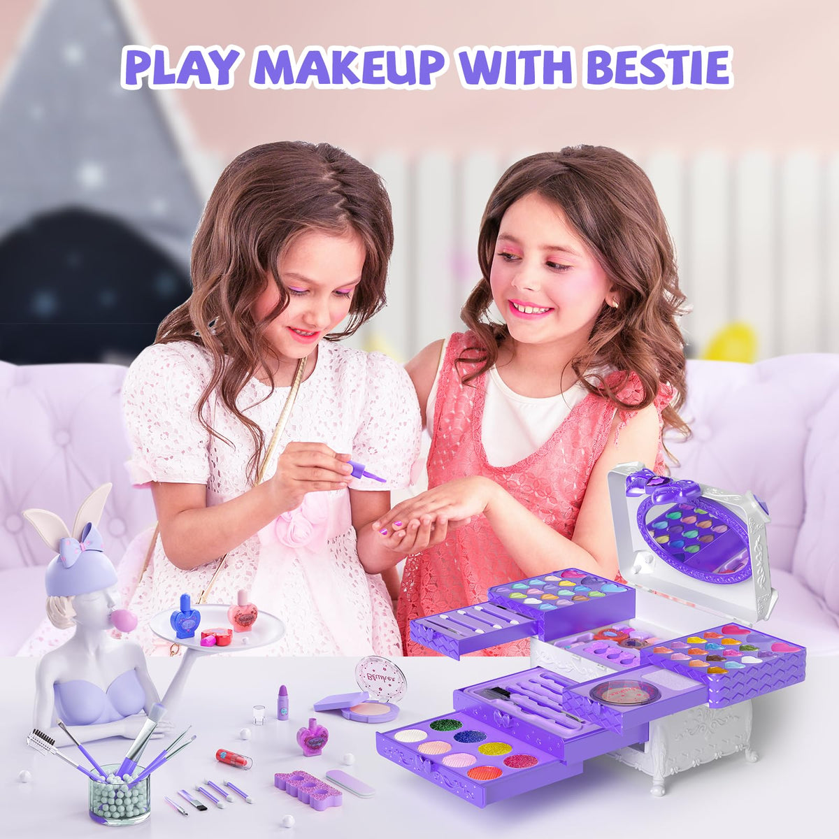 GORISPI kids makeup brushes collection for precise application during dress-up and role play.