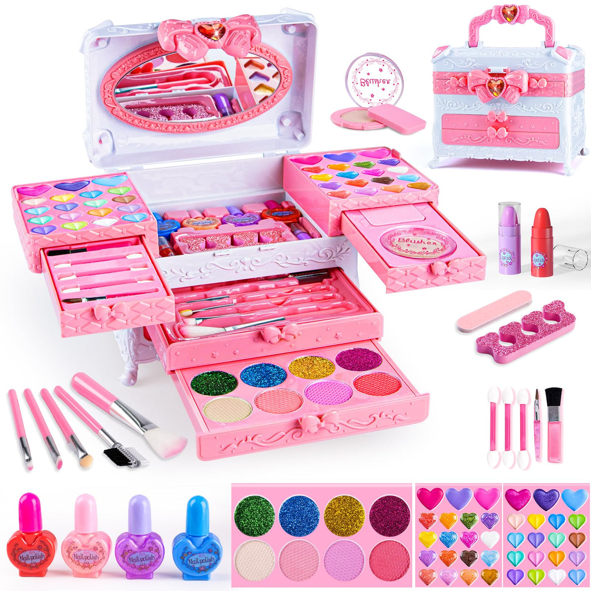 GORISPI kids makeup set with mirror for imaginative dress-up and pretend play