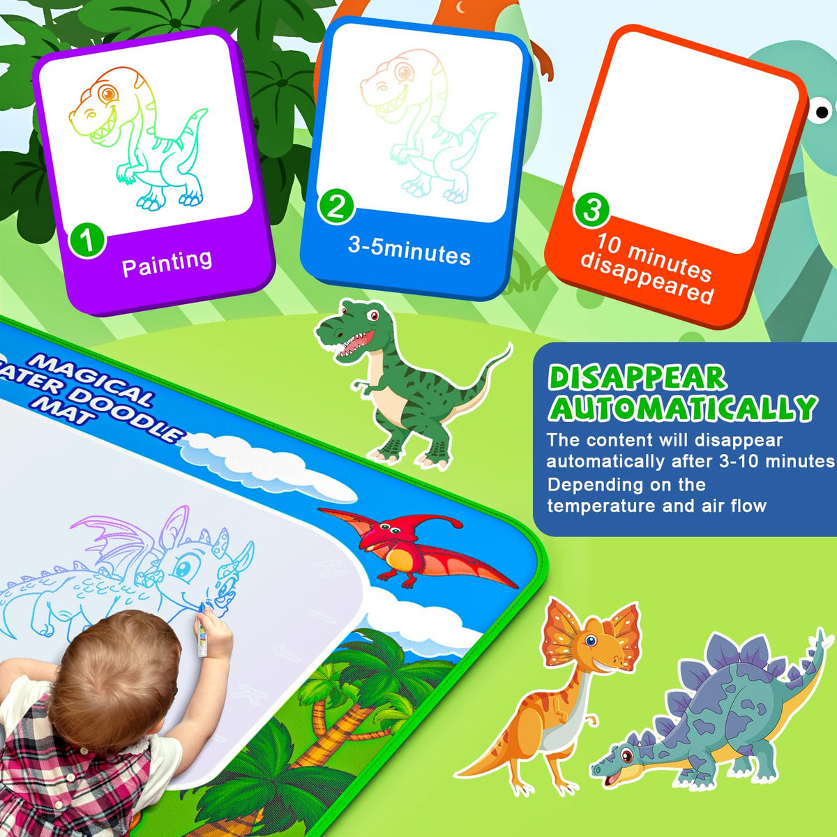 Gorispi Water Doodle Mat invites parent-child bonding through shared art time.