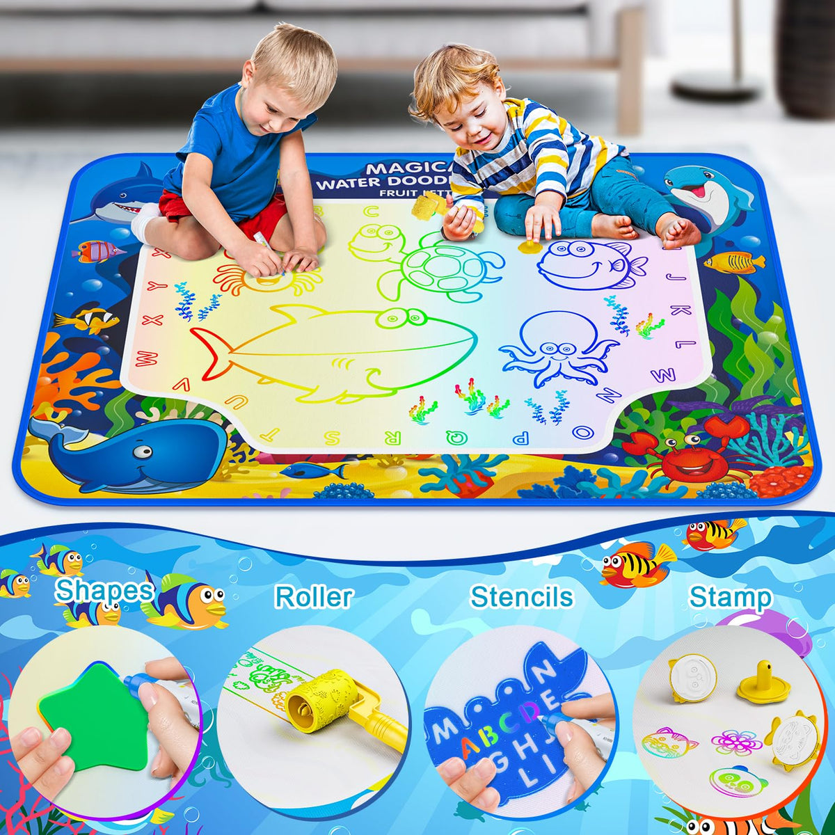 Gorispi Water Doodle Mat is suitable for indoor, outdoor, and travel use.