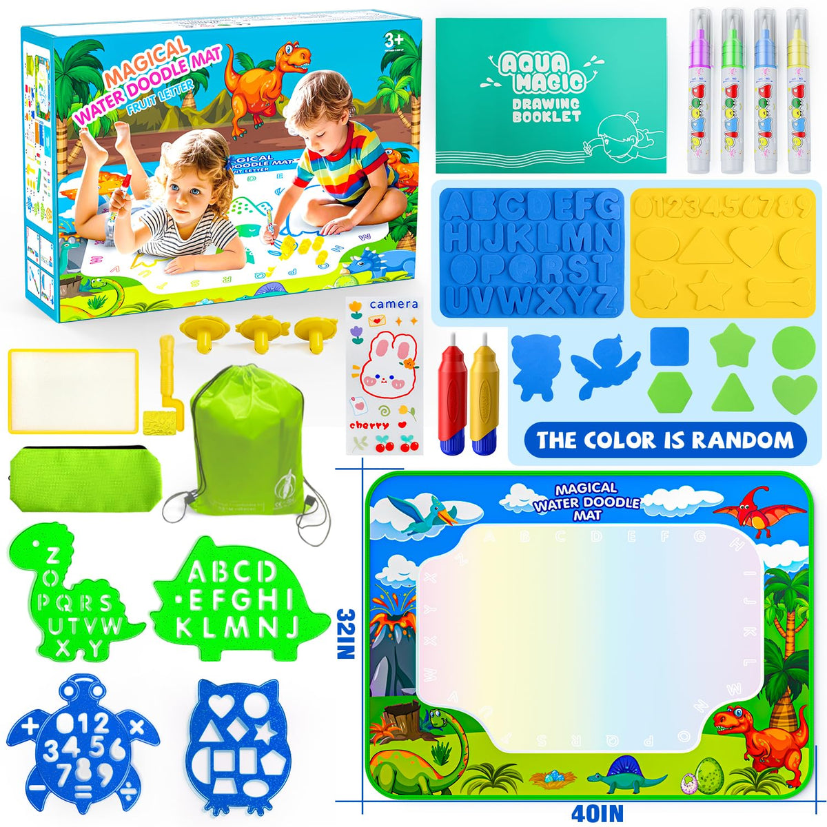 Gorispi Water Doodle Mat uses non-toxic materials for mess-free drawing sessions.